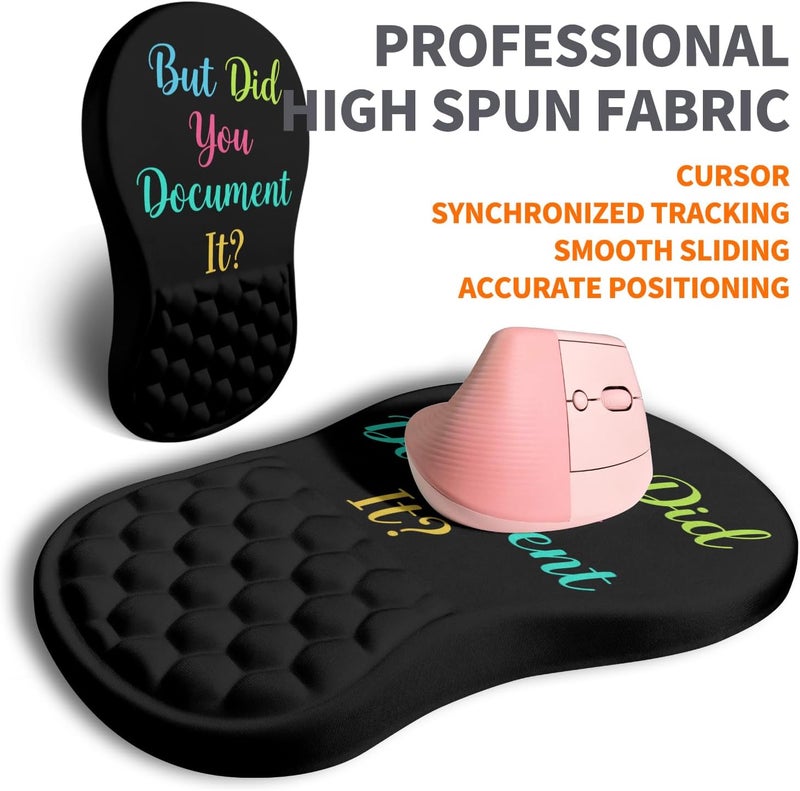 Armanza Ergonomic Joint Wrist Support Mouse Pad with Memory Foam Cushion Massage Bump, Carpal Tunnel Pain Relief Mousepad Slope Design for Wrist Rest, 11.8x7.9 in, But Did You Document It - Image 4